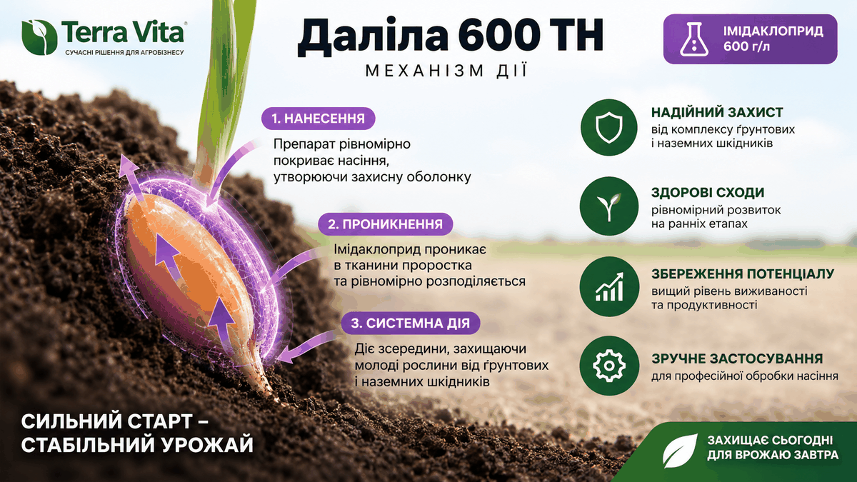 Даліла 600 ТН у схемі протруювання насіння